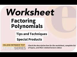Drills On Factoring Polynomials Pdf