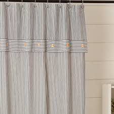 Farmhouse Ticking Gray Shower Curtain