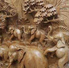 Wood Carving Relief Sculpture