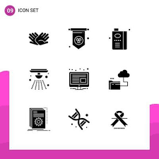 Set Of 9 Modern Ui Icons Symbols Signs