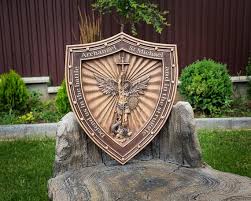 Holy Shield Archangel Michael Carved