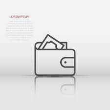 Wallet Icon In Flat Style Purse Vector