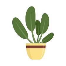 Tree Flower Pot Icon Cartoon Vector