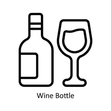 Wine Bottle Vector Outline Icon Design