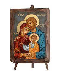 Holy Family Handmade Byzantine Icon On