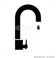 Water Faucet Silhouette Icon Water