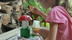 Little Girl Coloring Garden Decoration