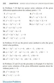 Series Solutions Of Linear Equations