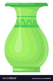 Green Retro Vase Cartoon Icon