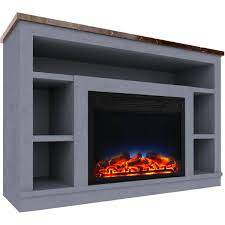 Cambridge Cam5021 1sblled 47 In Electric Fireplace With A Multi Color Led Insert Slate Blue Mantel