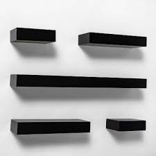 5pc Modern Wall Shelf Set Black