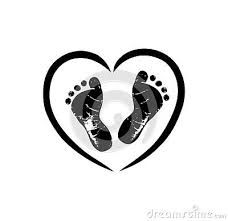 Black Vector Baby Footprints Silhouette