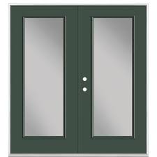 Masonite 72 In X 80 In Conifer Steel Prehung Right Hand Inswing Full Lite Clear Glass Patio Door With Brickmold Vinyl Frame
