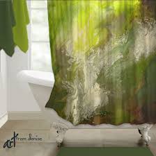 Modern Green Shower Curtain Abstract