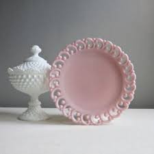 Fenton Rose Pastel Pink Milk Glass