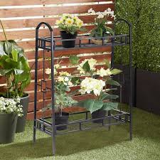 Angeles Home 32 In Tall Indoor Outdoor Black Steel Plant Stand