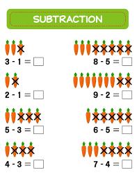 Subtraction Math Worksheet For Kids