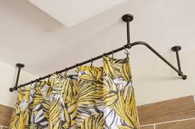 L Shaped Corner Shower Curtain Rod For