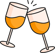 Toast Wine Glass Icon In Orange Color