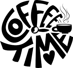 Coffee Time Cafe Text Phrase Monochrome