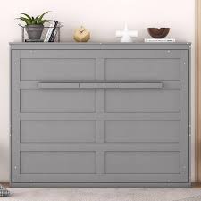 Gray Wood Frame Full Size Murphy Bed