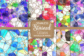 Stained Glass Seamless Watercolor