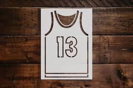 Basketball Uniform Stencil Reusable