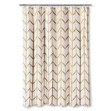 Gold Ikat Chevron Shower Curtain