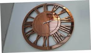 Og Copper Mirrored Wall Clock For Home