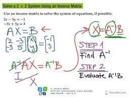 Solving 2x2 System By Inverse Matrix