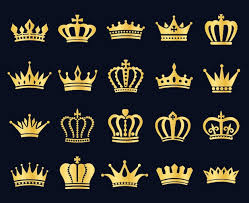 Royal Gold King Crowns Icon Silhouette