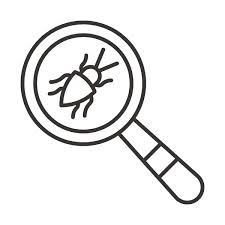 Magnify Glass And Bug Icon Stock Vector