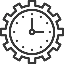 Business Clock Gear Icon Outline Style