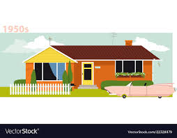 1950s House Royalty Free Vector Image