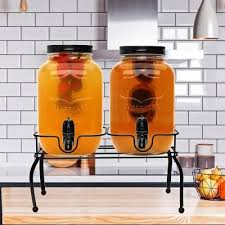 1 Gallon Glass Drink Dispenser With