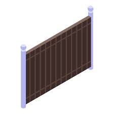 Garden Gate Fence Icon Isometric Of