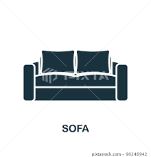 Sofa Icon Monochrome Simple Interior