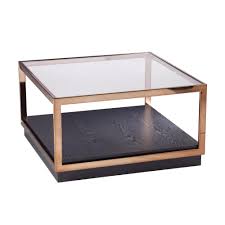 Boston Loft Furnishings Humo Clear Glass Casual Coffee Table With Storage Atg0045001ck