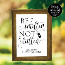 Outdoor Bug Spray Summer Wedding Sign