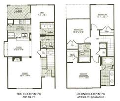 Two Story Townhouse Floor Plans Narrow