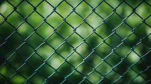 Metal Mesh Fence On Garden Plot Blurred