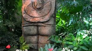 Ancient Statue Face In The Dark Jungle