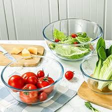 Homwin Glass Mixing Bowl Set For Baking