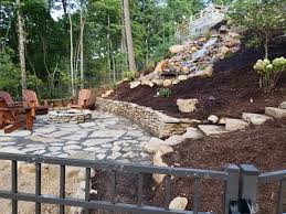 River Rock Waterfall Boulder Wall In