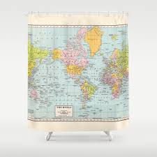World Map Shower Curtain By Catherine