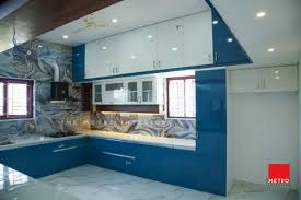 Post Forming Glass Modular Kitchen Cabinet