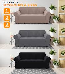 3 Seater Knitted Sofa Cover Black