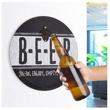 Wall Mounted Bottle Opener Cap Catcher