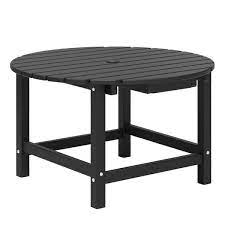 Wiawg 32 In Black Outdoor Coffee Table
