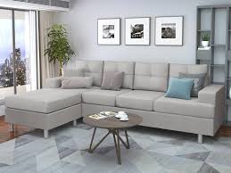 Modern Gray Suede 4 Seater Sofa